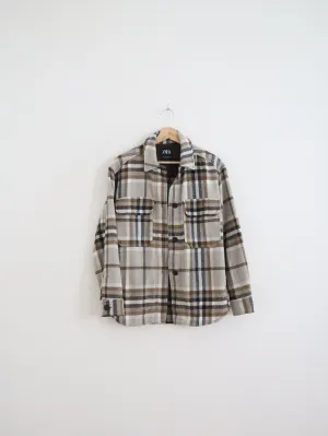 Zara Brown   Navy Plaid Shacket (XS)