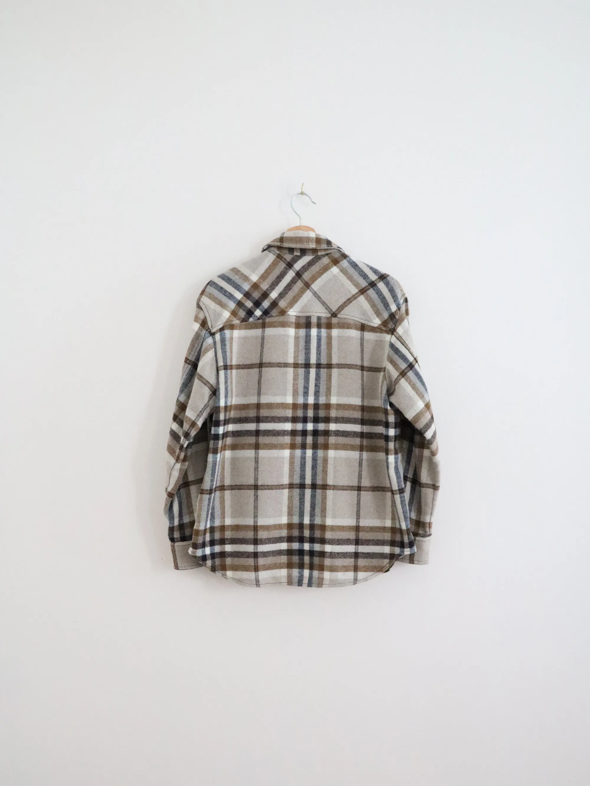 Zara Brown   Navy Plaid Shacket (XS)
